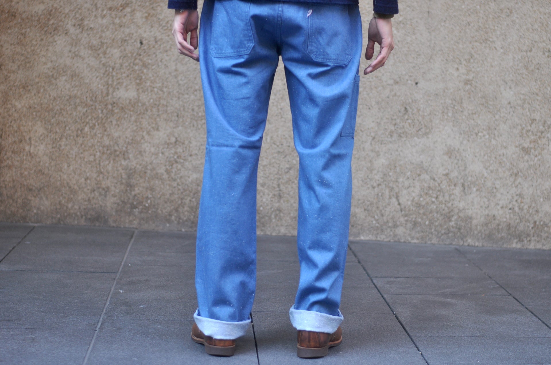 Pure Blue Japan 10oz Indigo Dyed Nep Denim Utility Work Trousers (Genuine Indigo)
