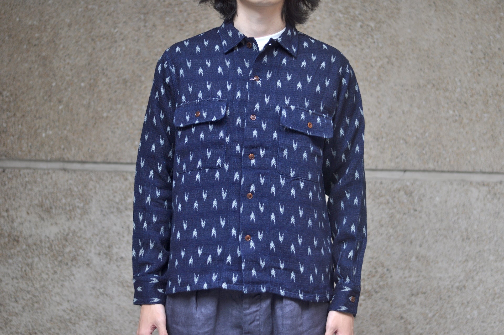Studio D'Artisan 10oz Indigo Dyed “Yagasuri” Sashiko Workshirt