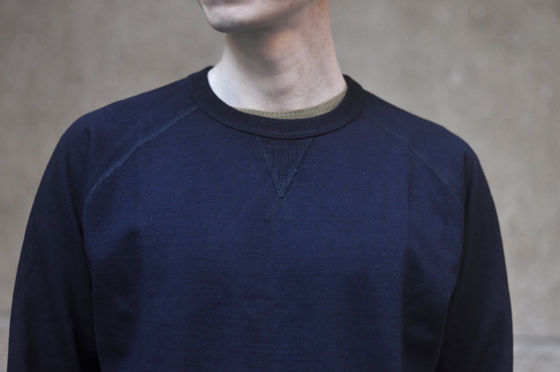 Pure Blue Japan 11oz Heavyweight “Raglan Style” Sweater (Black Overdyed)