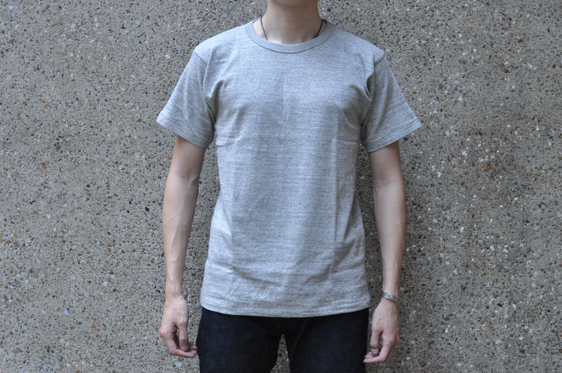 John Gluckow X Warehouse Co. 6oz Loopwheeled Plain Tee (Grey)