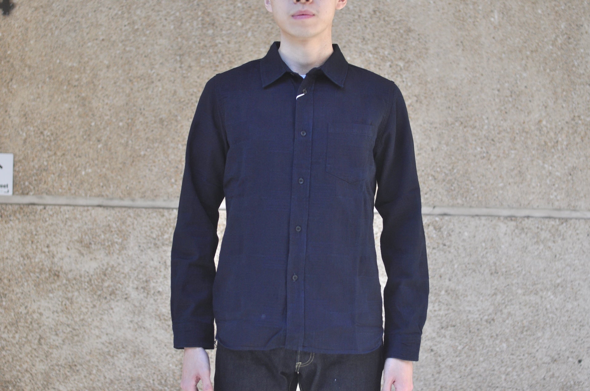 Pure Blue Japan 9oz “Boro Style” Jacquard Oxford Shirt (Grand Indigo)