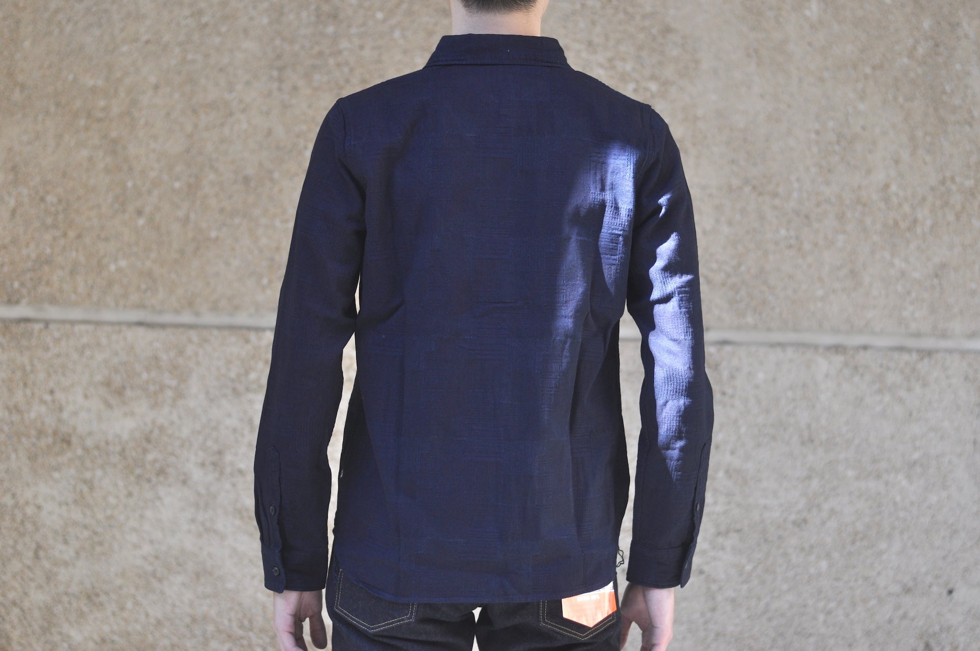 Pure Blue Japan 9oz “Boro Style” Jacquard Oxford Shirt (Grand Indigo)