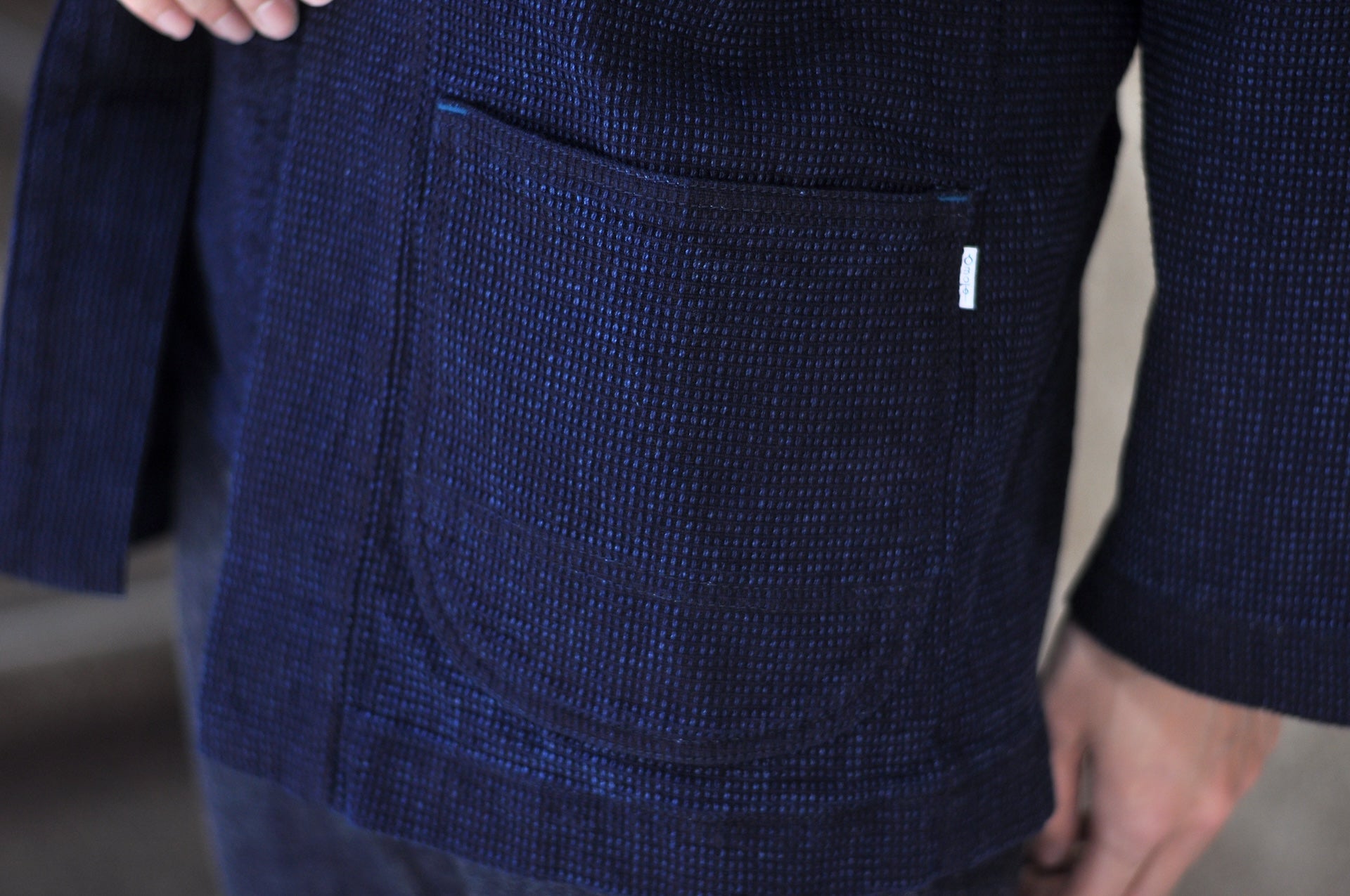 Omoto Denim 12oz Indigo Dyed “Cube Sashiko” Happi Coat