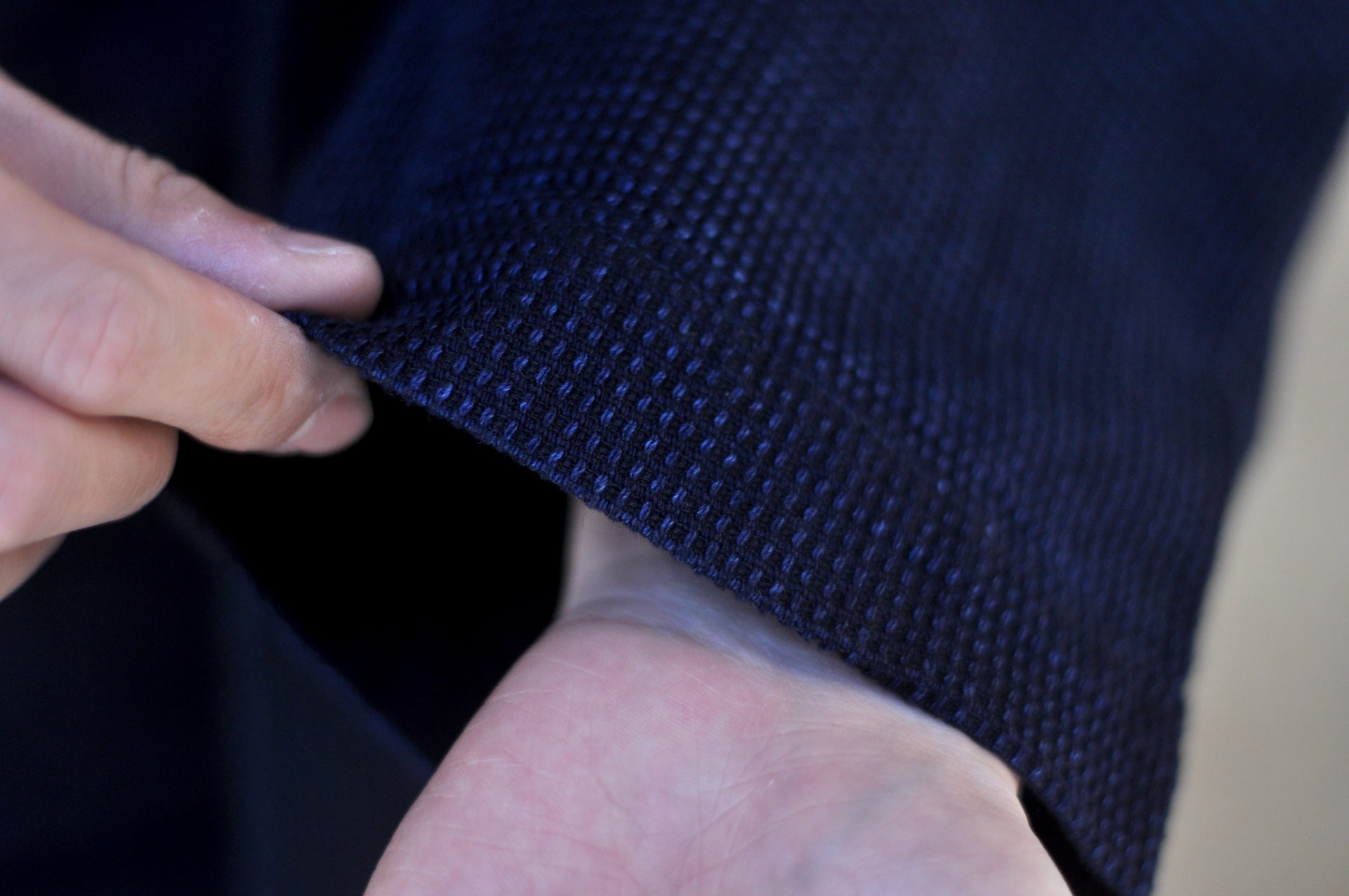 Omoto Denim 12oz Indigo Dyed “Cube Sashiko” Happi Coat