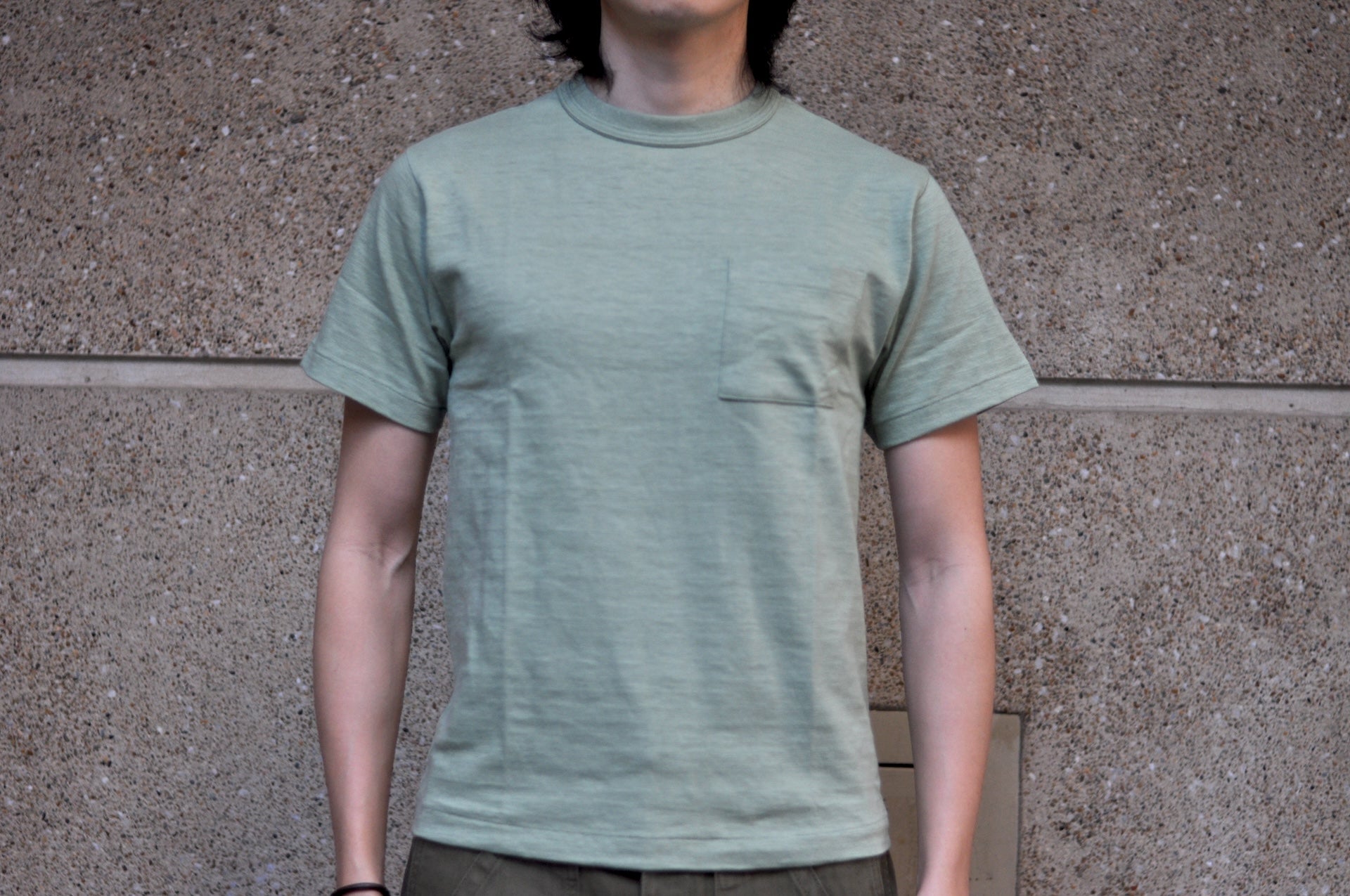 Warehouse 5.5oz "Bamboo Textured" Pocket Tee (Pale Green)