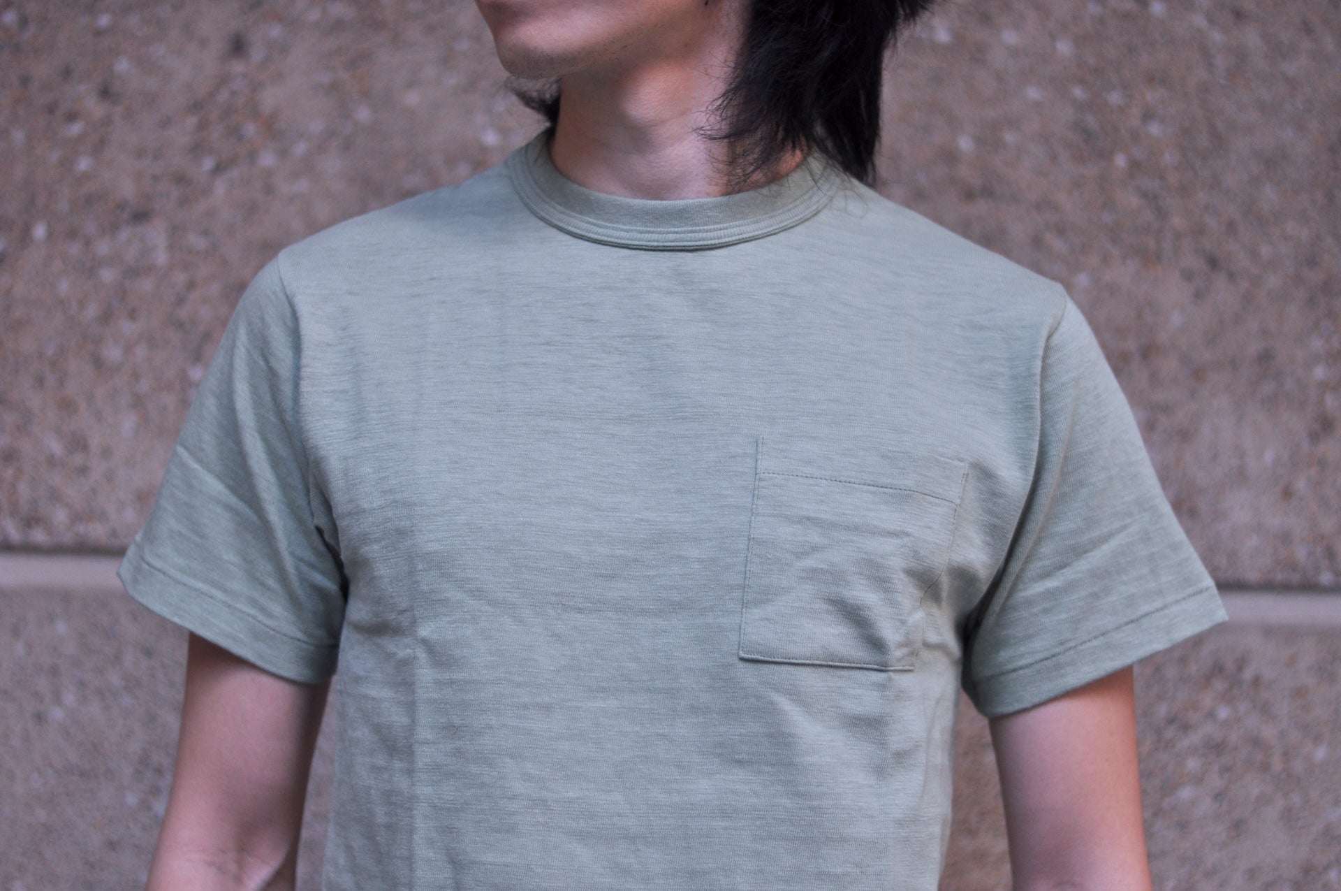 Warehouse 5.5oz "Bamboo Textured" Pocket Tee (Pale Green)