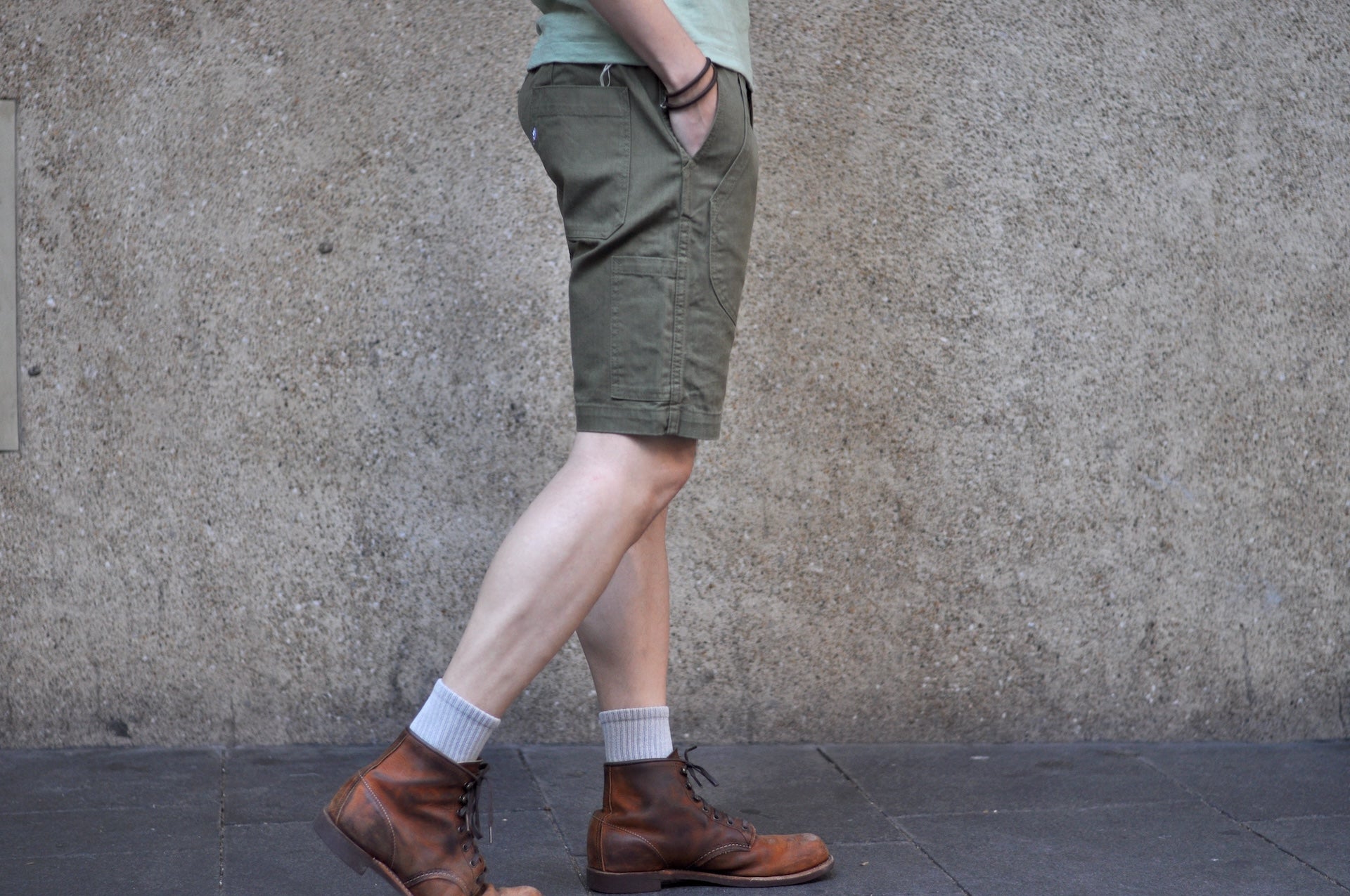 Pure Blue Japan 12oz HBT Utility Work Shorts (Olive)