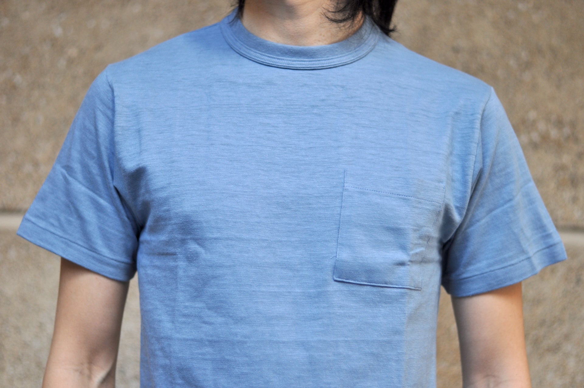 Warehouse 5.5oz "Bamboo Textured" Pocket Tee (Pale Blue)