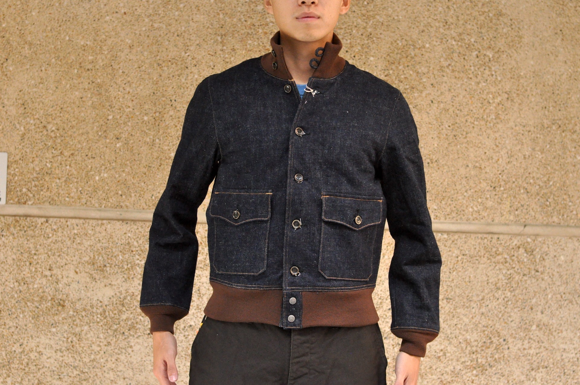 Samurai 17oz Indigo Dyed Denim A-1 Flight Jacket