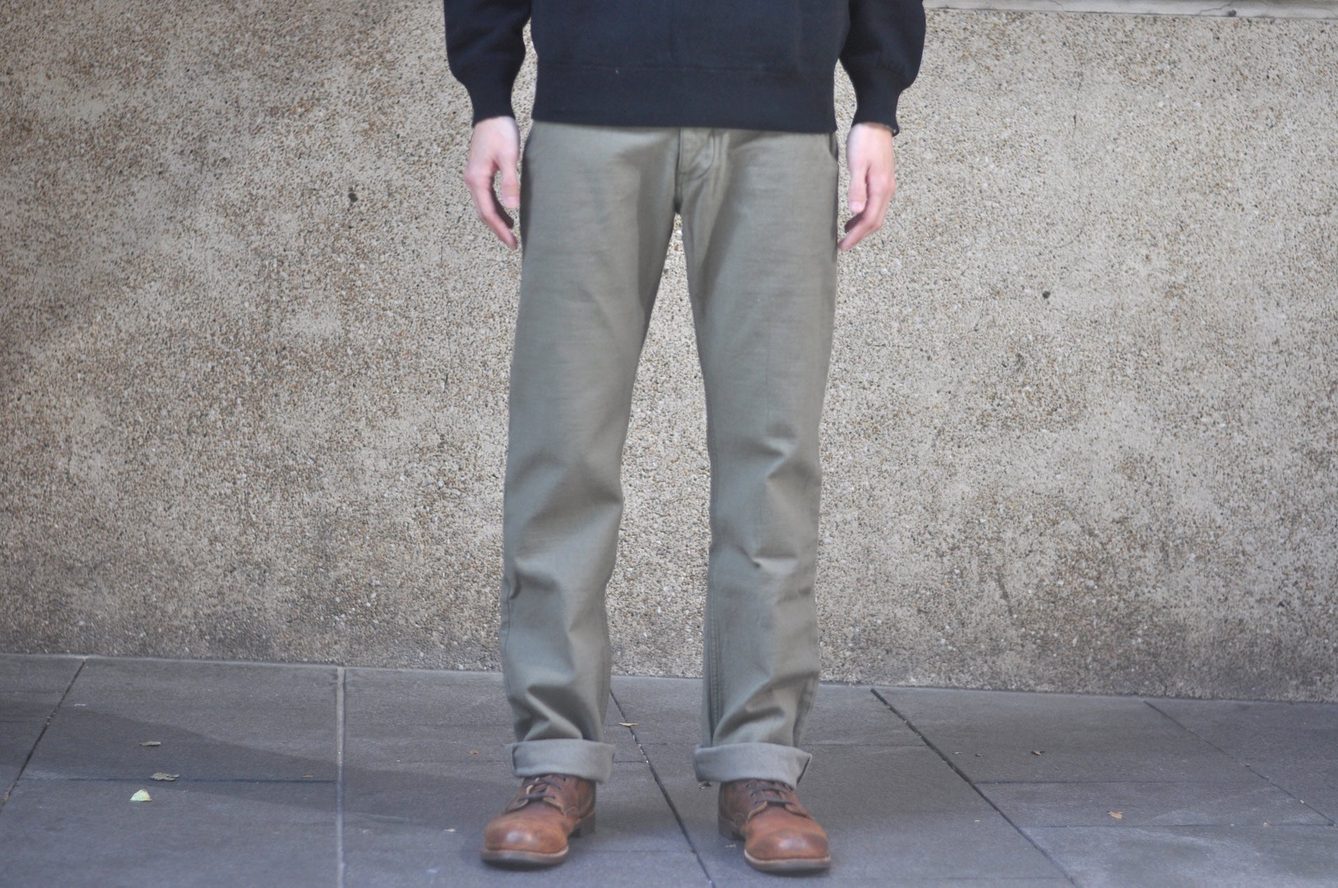 Samurai 15oz Selvage Back Satin Chinos (Vintage Olive)
