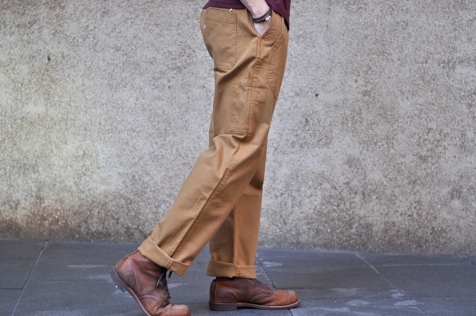 Pure Blue Japan 12oz HBT Utility Work Trousers (Camel)