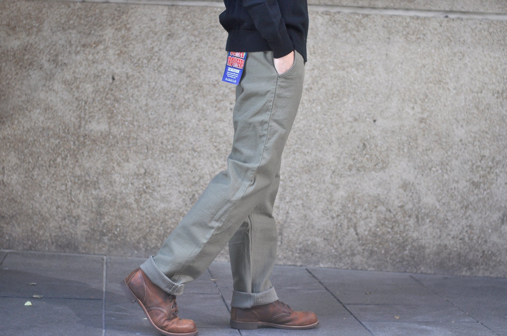 Samurai 15oz Selvage Back Satin Chinos (Vintage Olive)