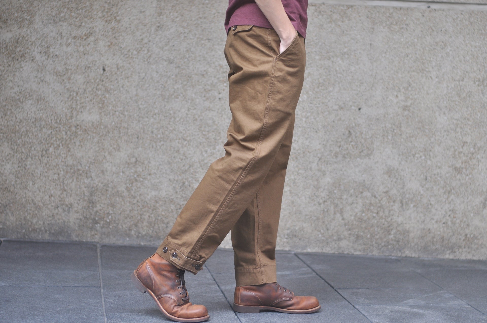 Freewheelers Heavyweight Cotton Drill "Aviators' Trousers" (Red Brown)