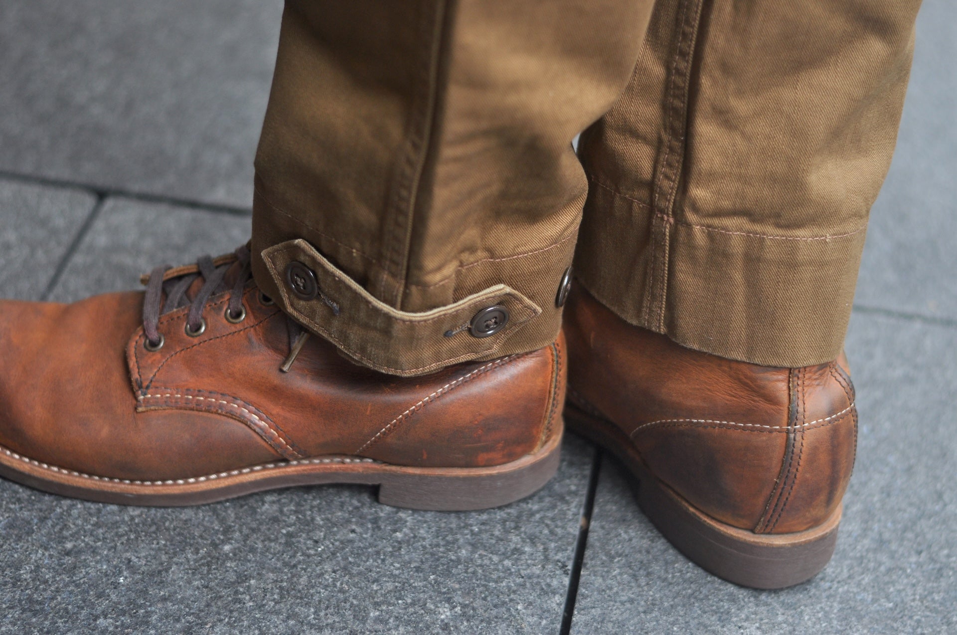 Freewheelers Heavyweight Cotton Drill "Aviators' Trousers" (Red Brown)