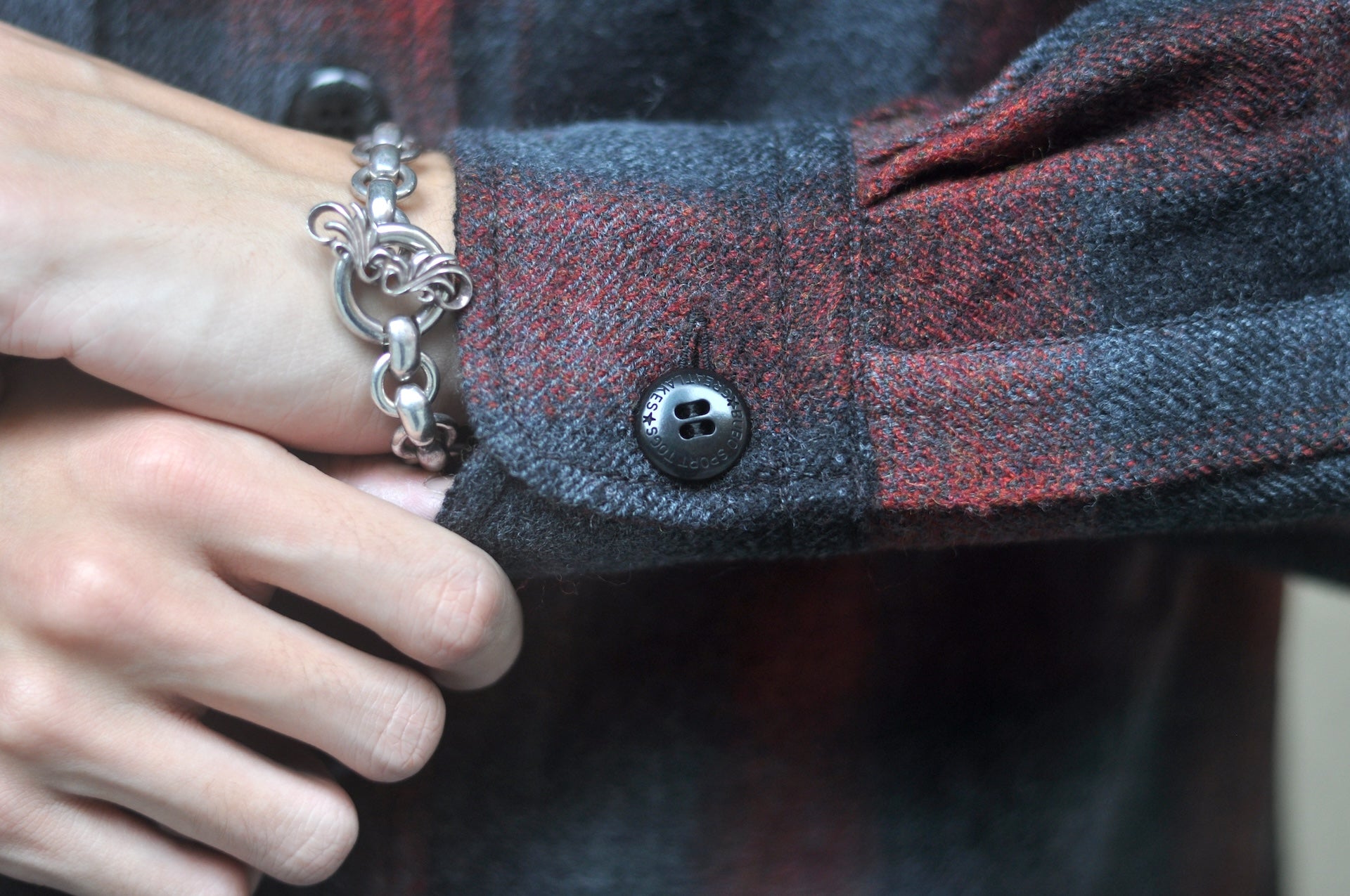 Freewheelers “HIGHBALLER” Ombre Check Wool Logger Shirt (Black X Grey X Red)