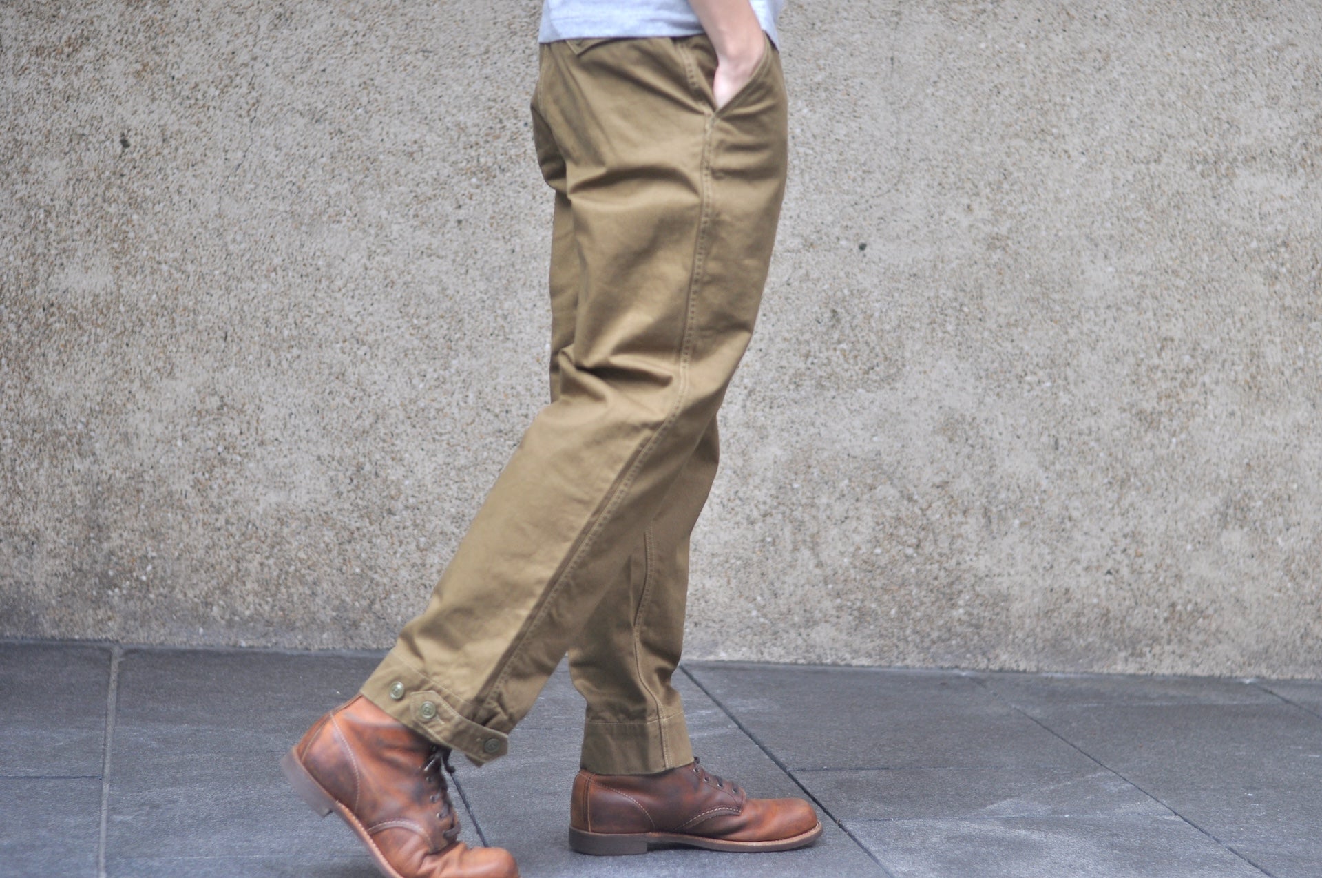 Freewheelers Heavyweight Cotton Drill "Aviators' Trousers" (Dark Khaki)