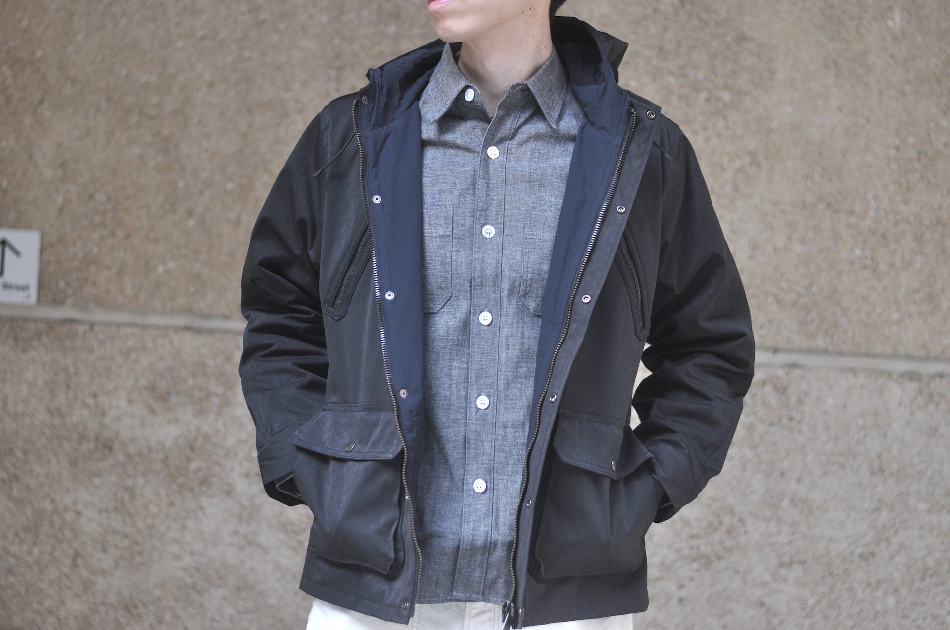 Unique Garment Suede-Touch 'Bird View VER 2.0' Mountain Parka (Smoke Black)