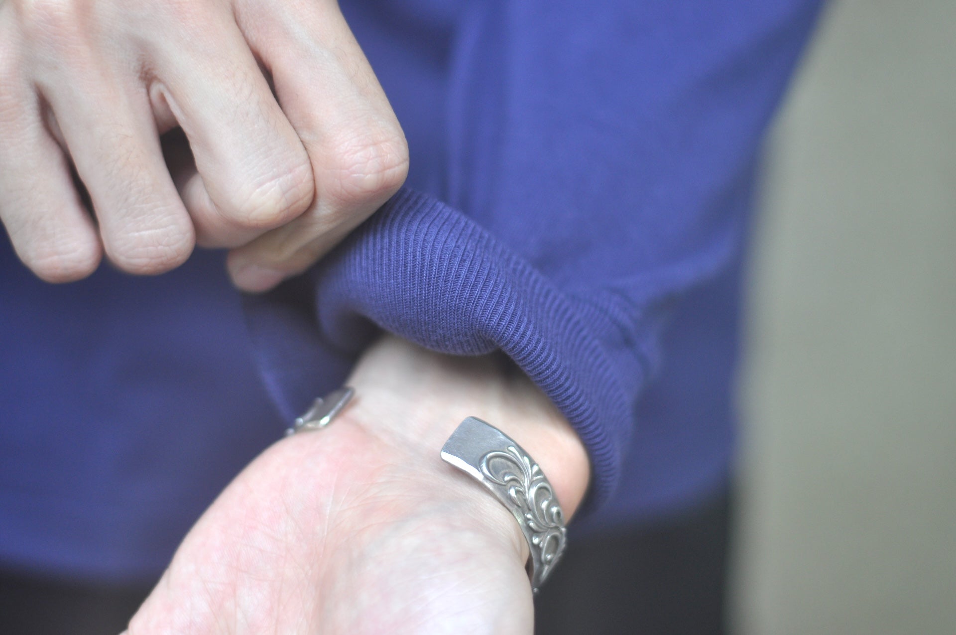 The Flat Head '26 Version 9oz Loopwheel L/S Plain Tee (Navy)