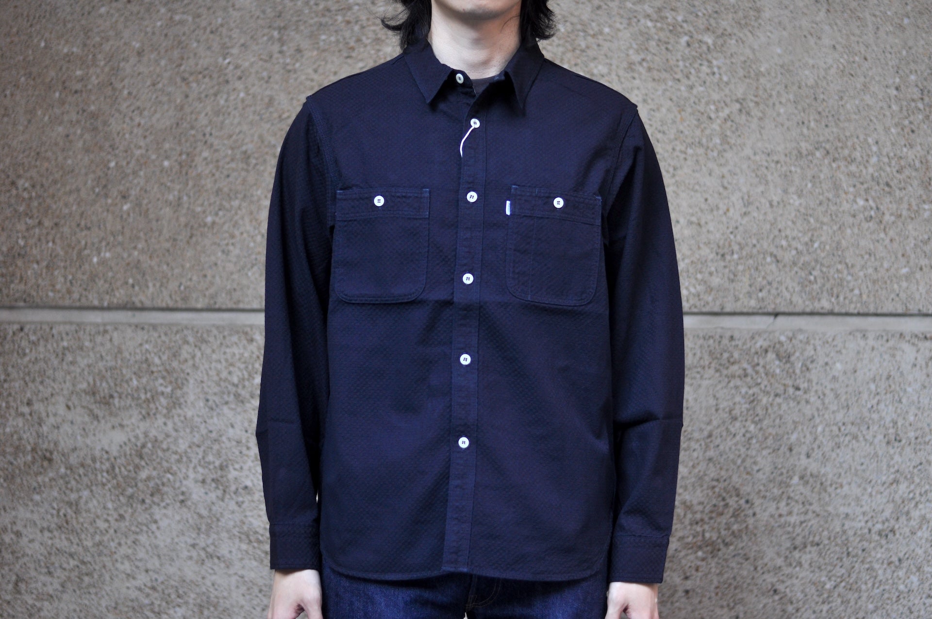 Omoto Denim 8oz Indigo Dyed “Ichimatsu” Woven Denim Early Workshirt