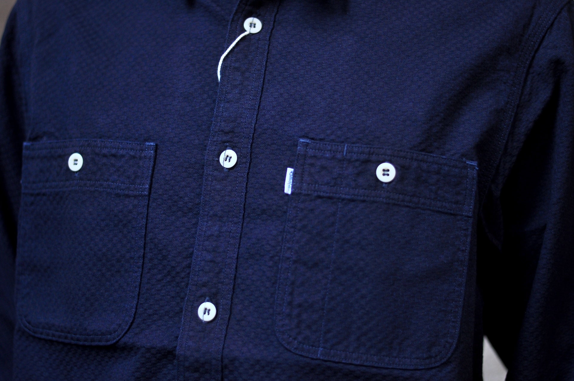 Omoto Denim 8oz Indigo Dyed “Ichimatsu” Woven Denim Early Workshirt