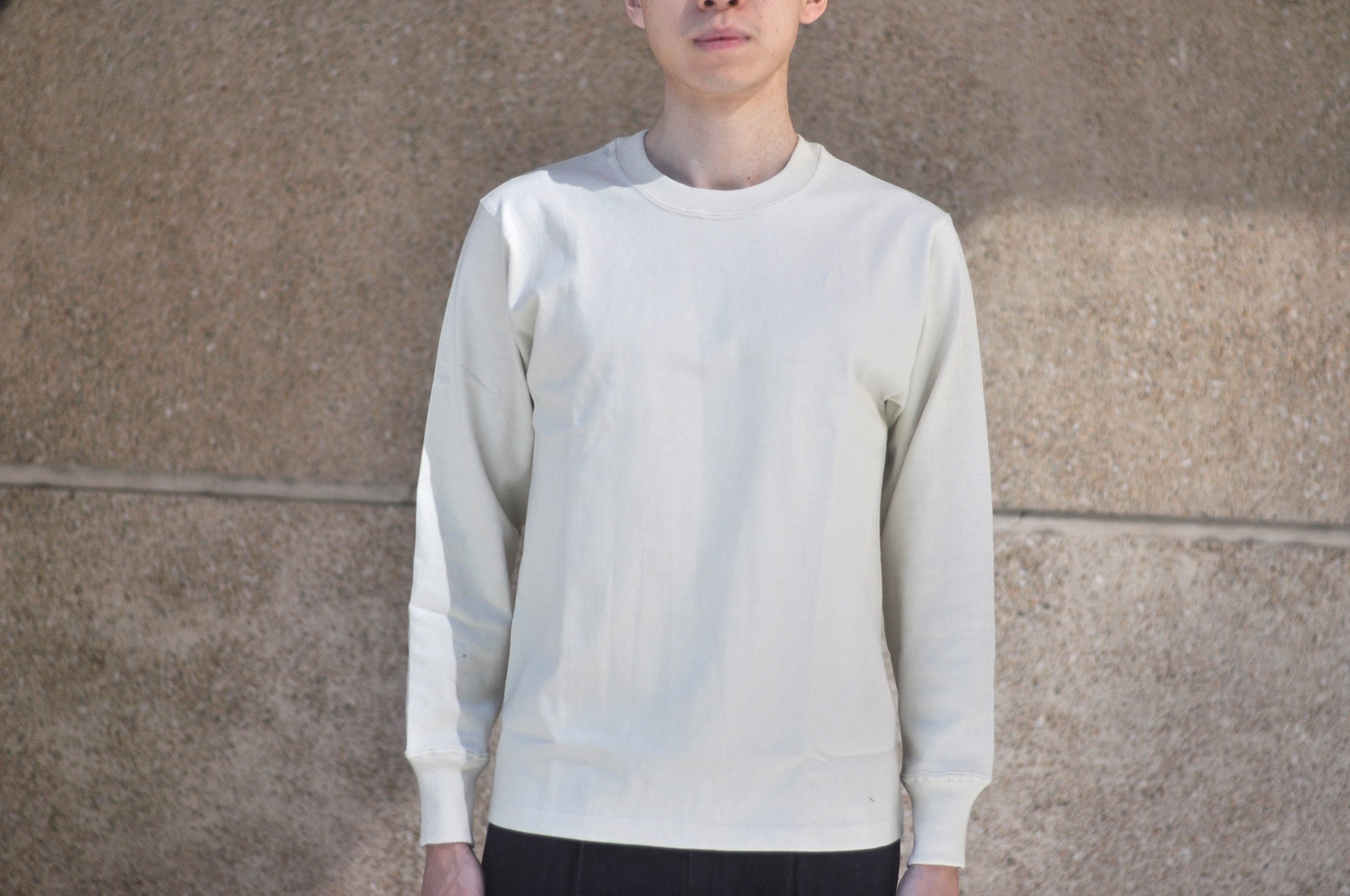 Warehouse Co. 10oz Cotton Knit L/S Plain Sweater (Cream)