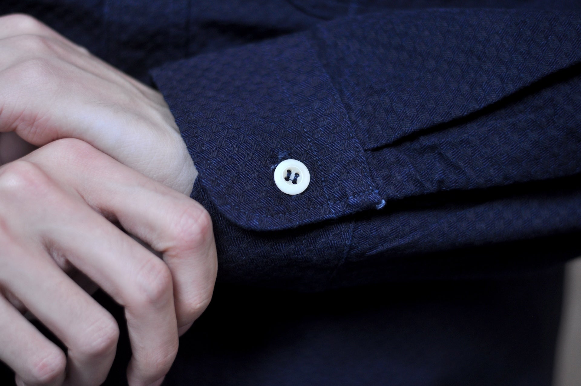 Omoto Denim 8oz Indigo Dyed “Ichimatsu” Woven Denim Early Workshirt