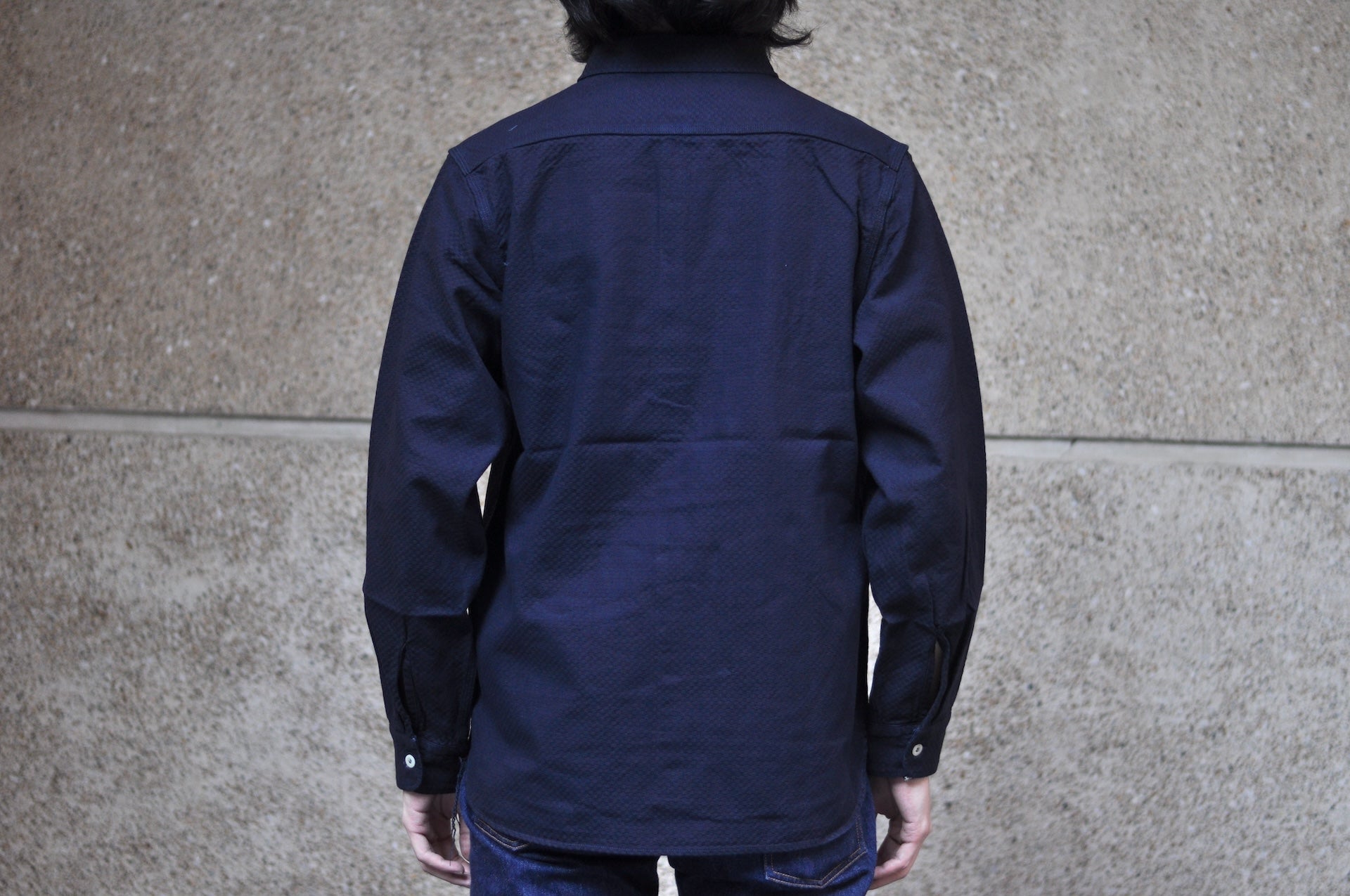 Omoto Denim 8oz Indigo Dyed “Ichimatsu” Woven Denim Early Workshirt