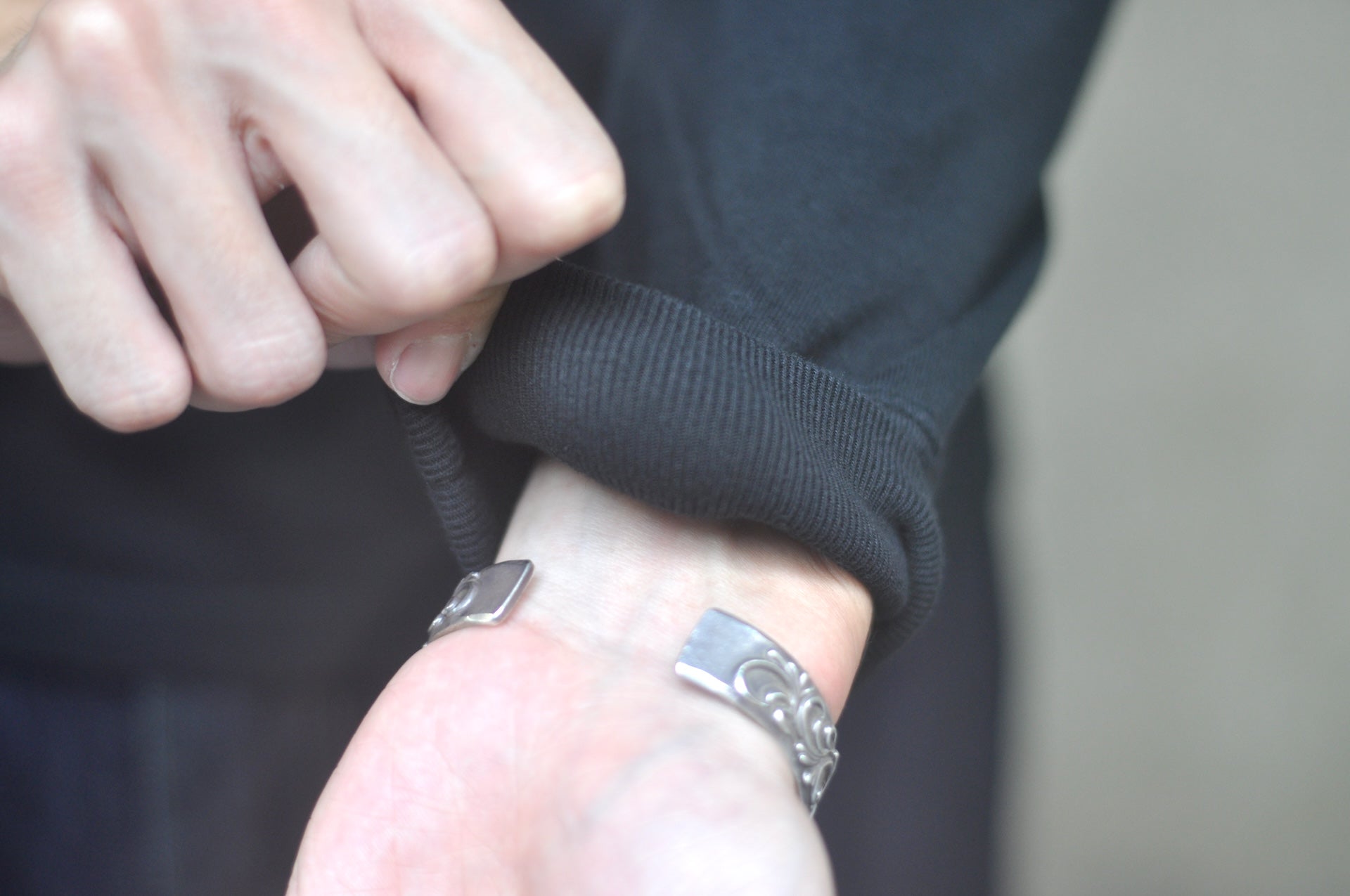 The Flat Head '26 Version 9oz Loopwheel L/S Plain Tee (Black)