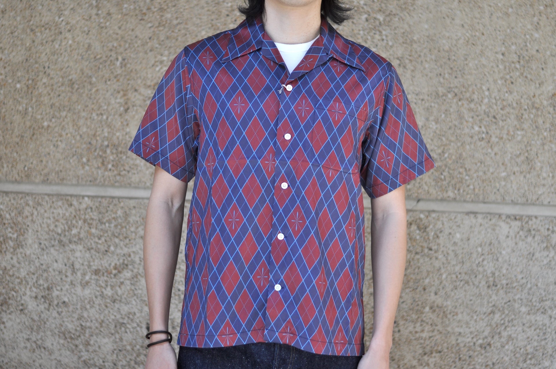 Samurai "Narahira" S/S Aloha Shirt (Burgundy Red)