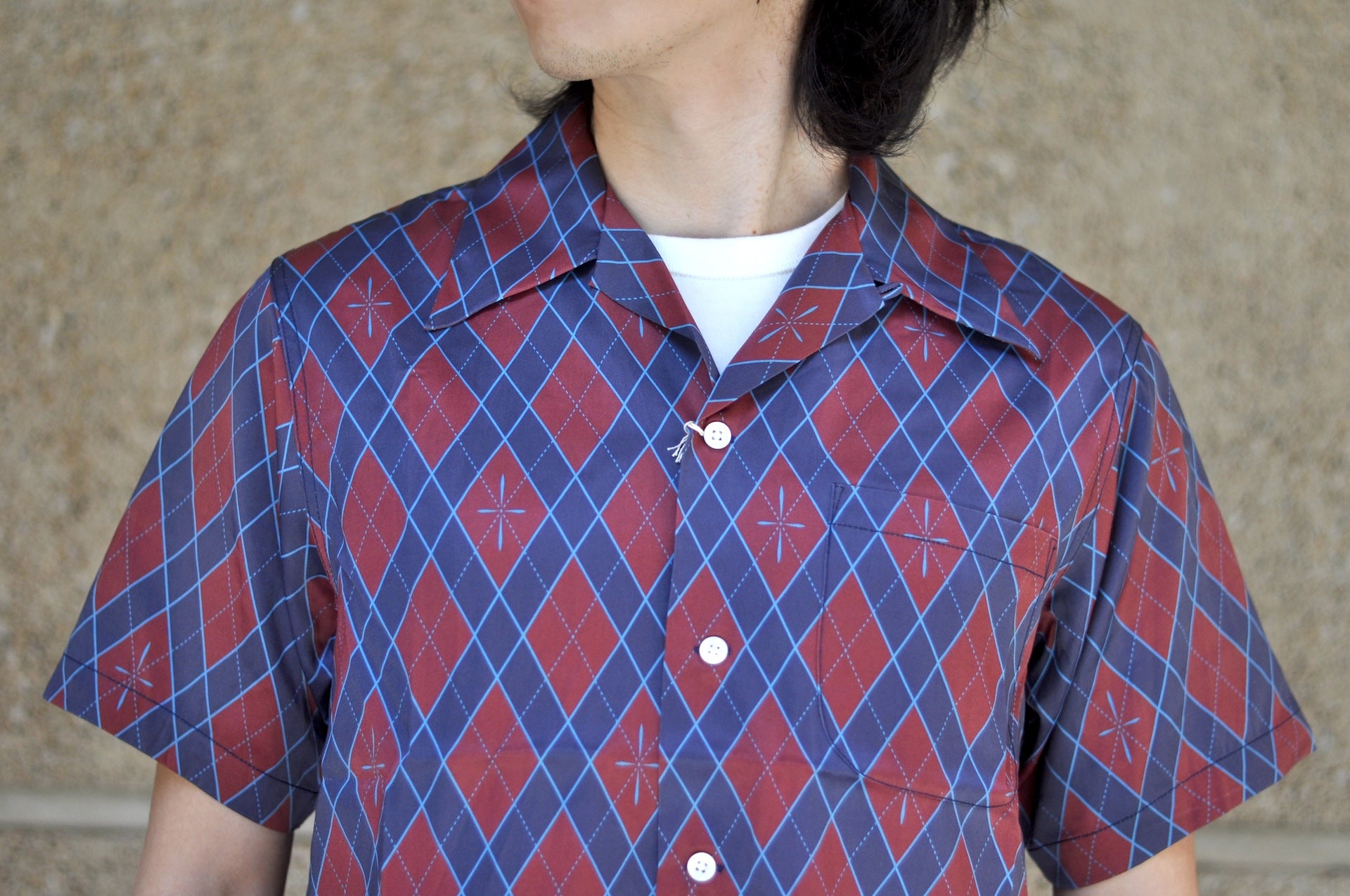 Samurai "Narahira" S/S Aloha Shirt (Burgundy Red)