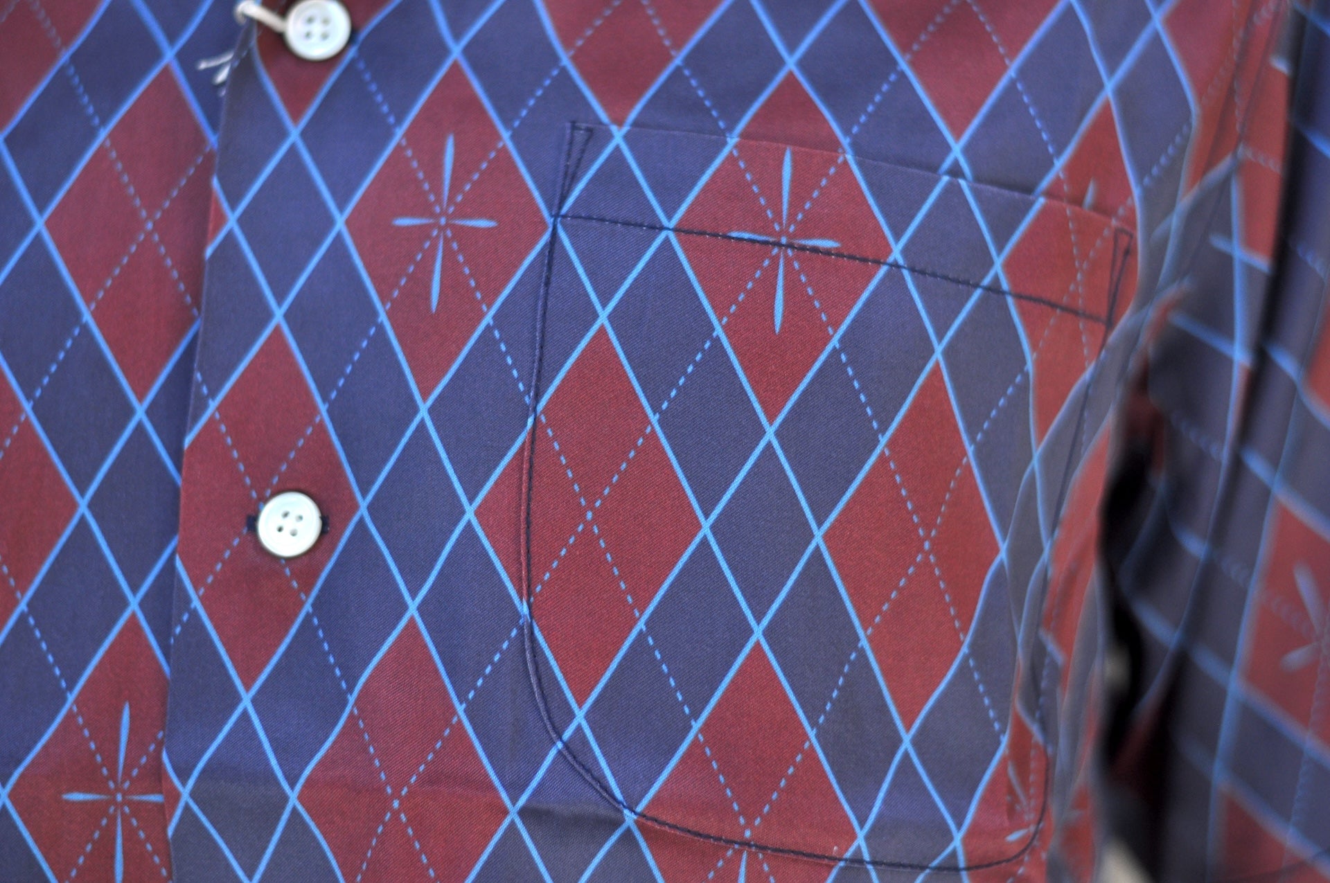 Samurai "Narahira" S/S Aloha Shirt (Burgundy Red)