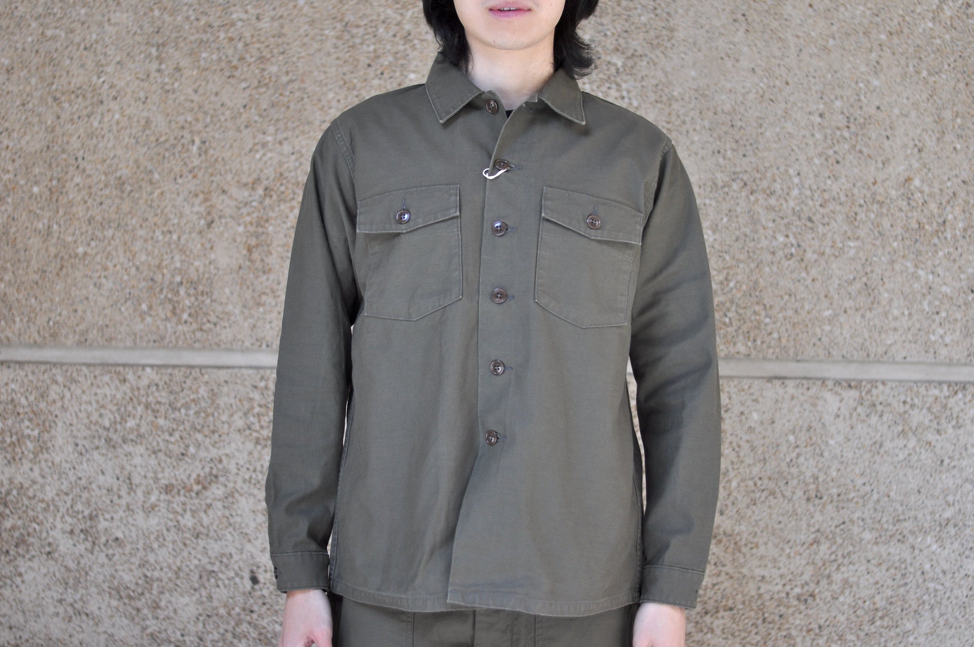 BONCOURA 12.5oz Back Satin US Army Utility Jacketed Shirt (Olive)