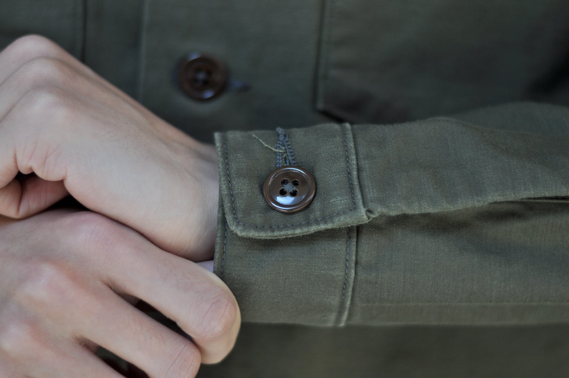 BONCOURA 12.5oz Back Satin US Army Utility Jacketed Shirt (Olive)