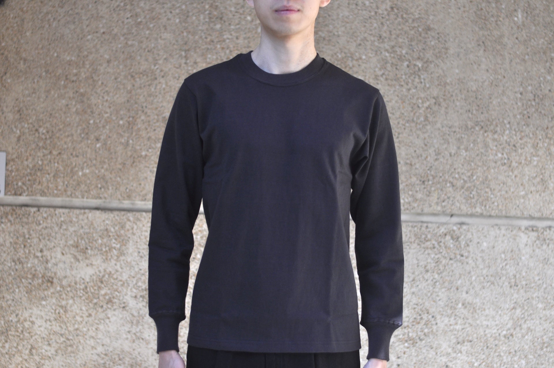 Warehouse Co. 10oz Cotton Knit L/S Plain Sweater (Black)