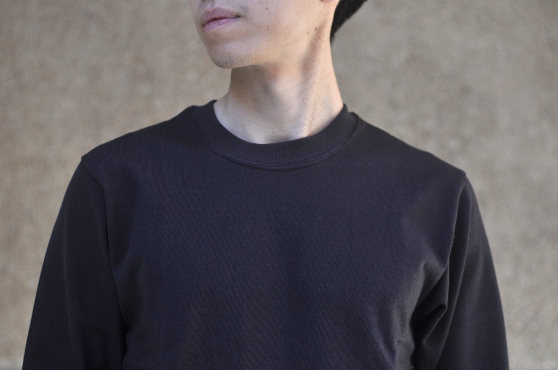 Warehouse Co. 10oz Cotton Knit L/S Plain Sweater (Black)
