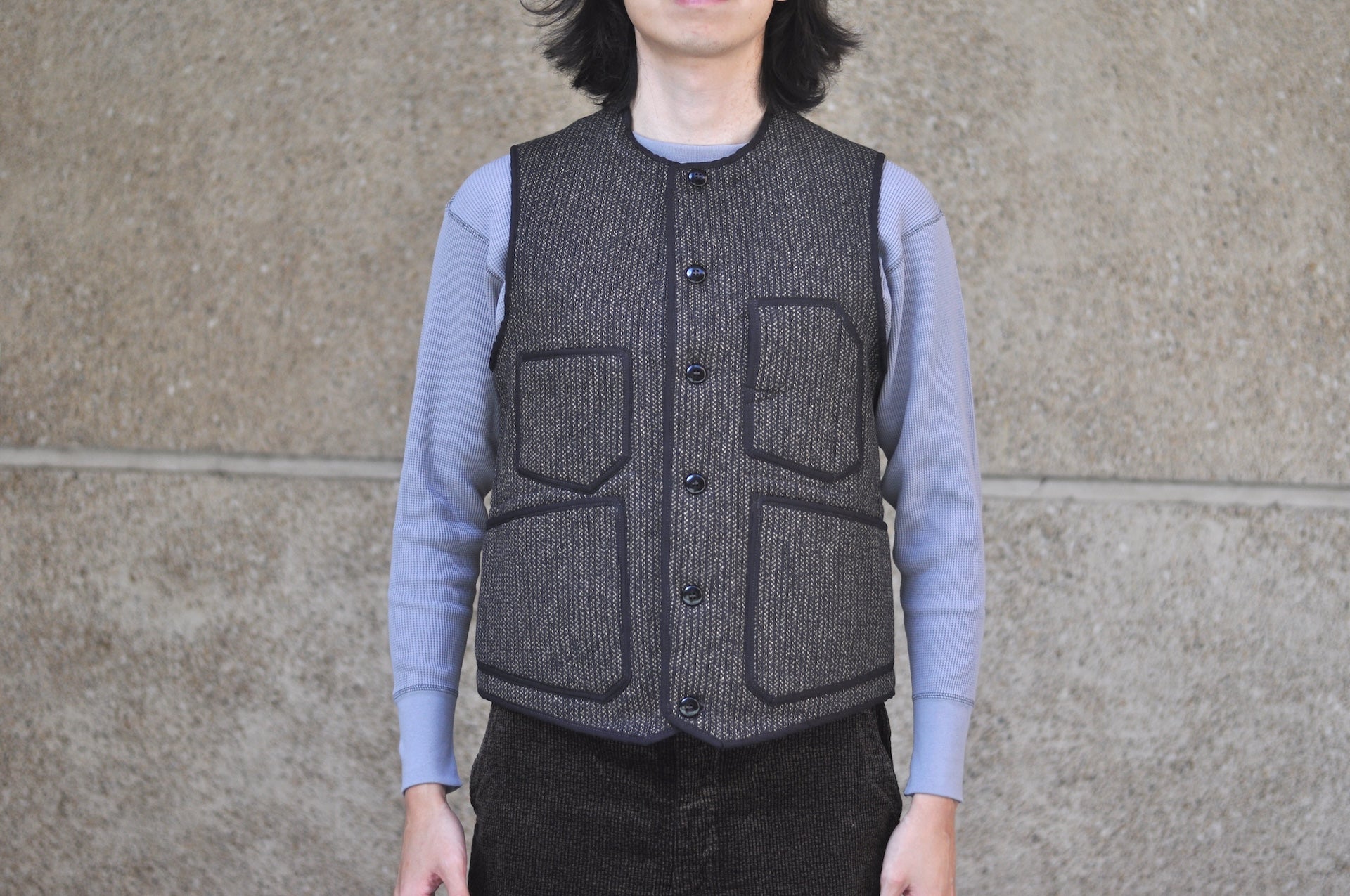 Freewheelers “Longshoreman” Winter Worker Vest (Grained Black