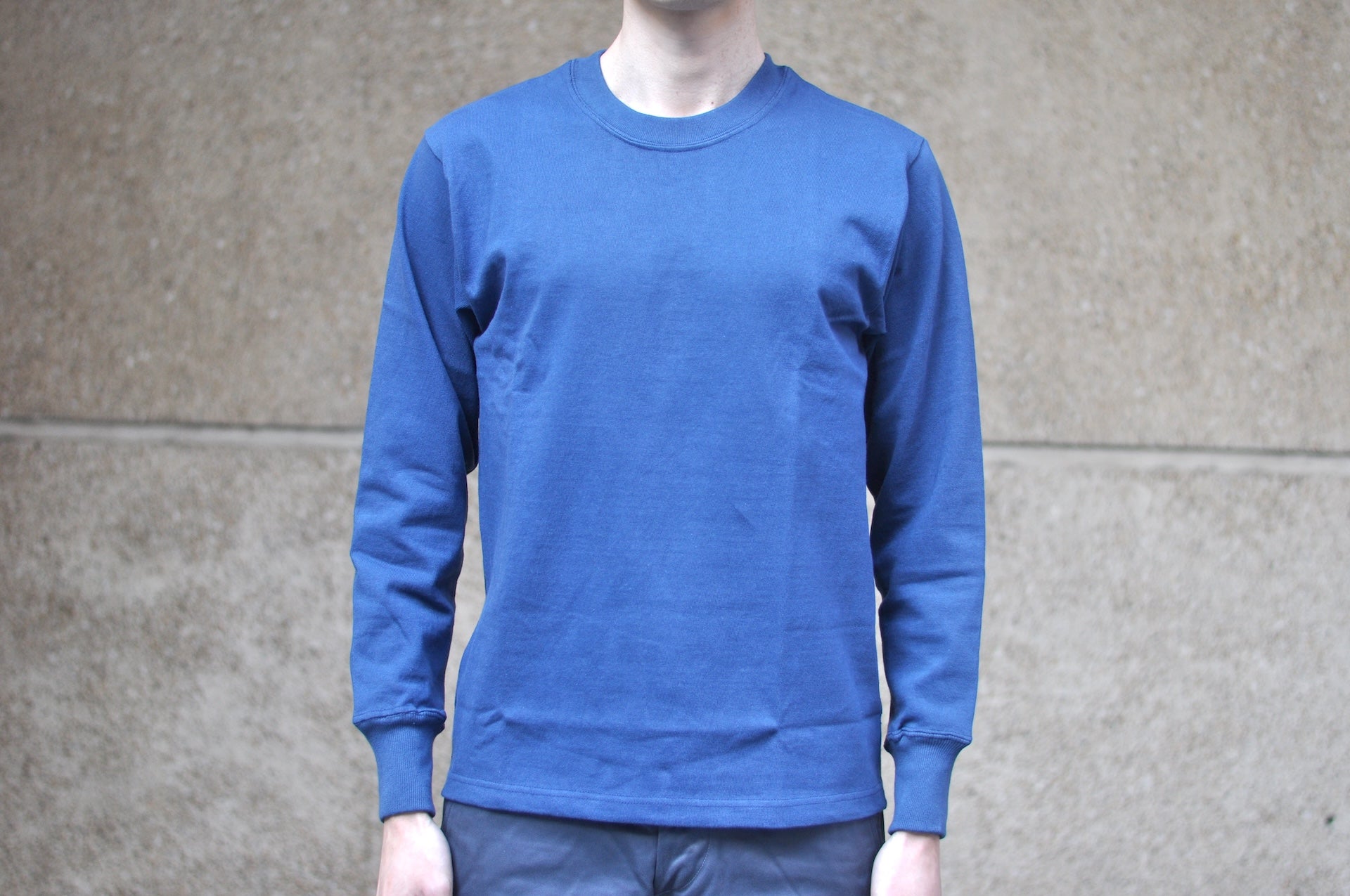 Warehouse Co. 10oz Cotton Knit L/S Plain Sweater (Blue)