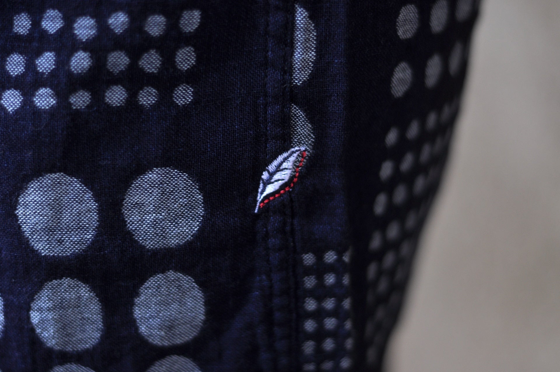 Pure Blue Japan Indigo Dyed “Dimensional Dots” S/S Open Collar Shirt