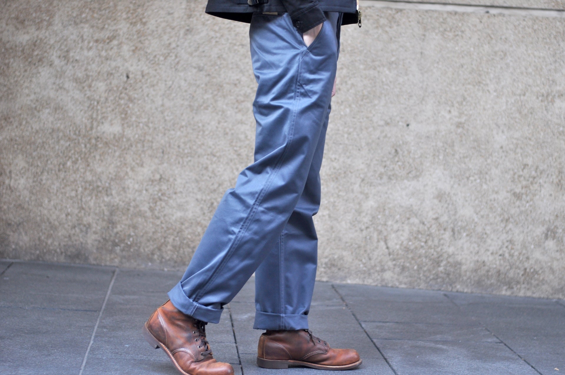 Warehouse Co. 12oz Selvage Weapon Twill West Point Chinos (Blueish Grey)