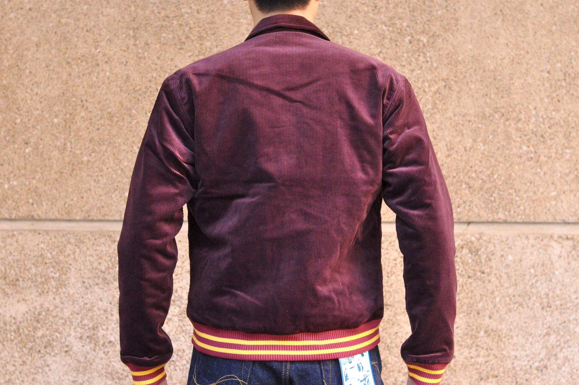 The Flat Head Heavyweight Corduroy Varsity Jacket (Burgundy)