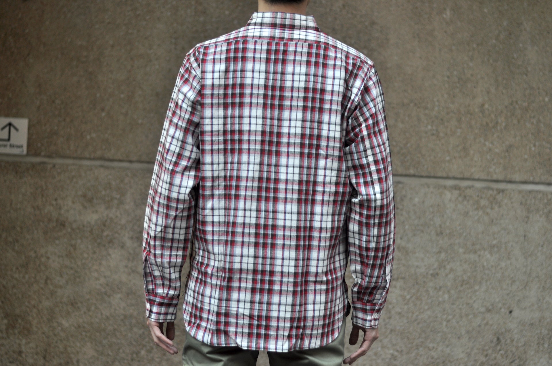 Warehouse 8oz Selvage Cotton/Linen Selvage Plaid L/S Work Shirt (Pinky Red)