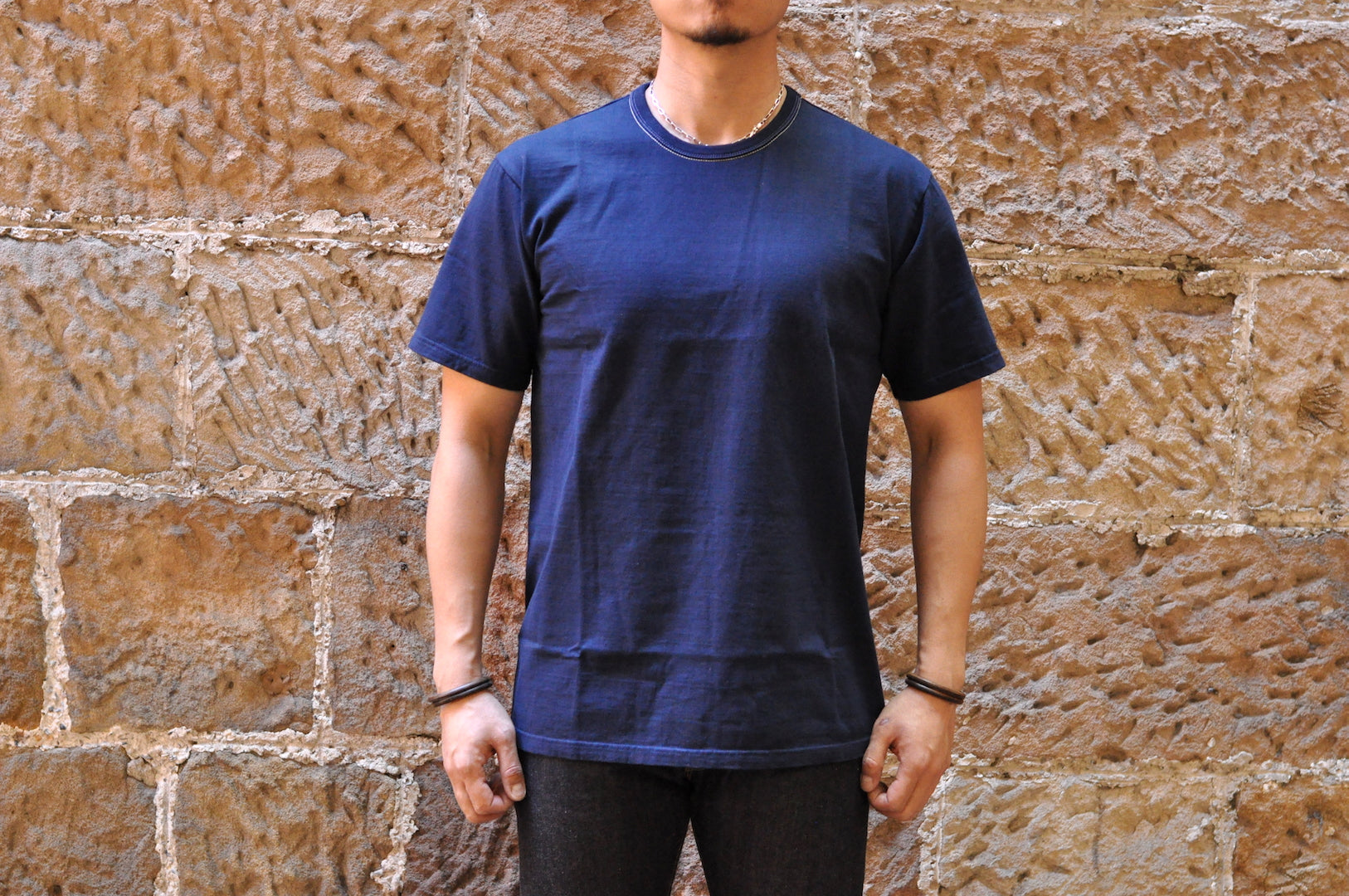 The Flat Head 24 Version 9oz Loopwheeled Plain Tee (Navy)