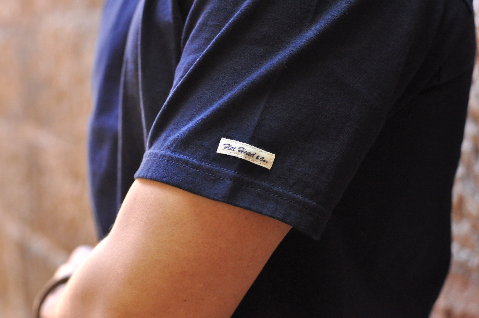 The Flat Head 24 Version 9oz Loopwheeled Plain Tee (Navy)