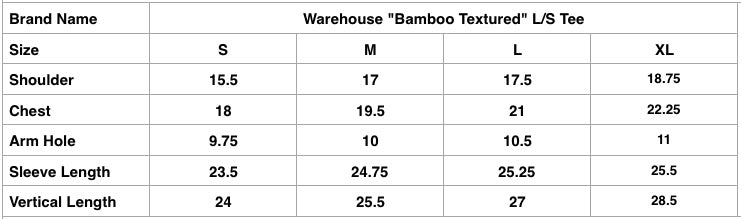 Warehouse 5.5oz "Bamboo Textured" L/S Plain Tee (Oatmeal)