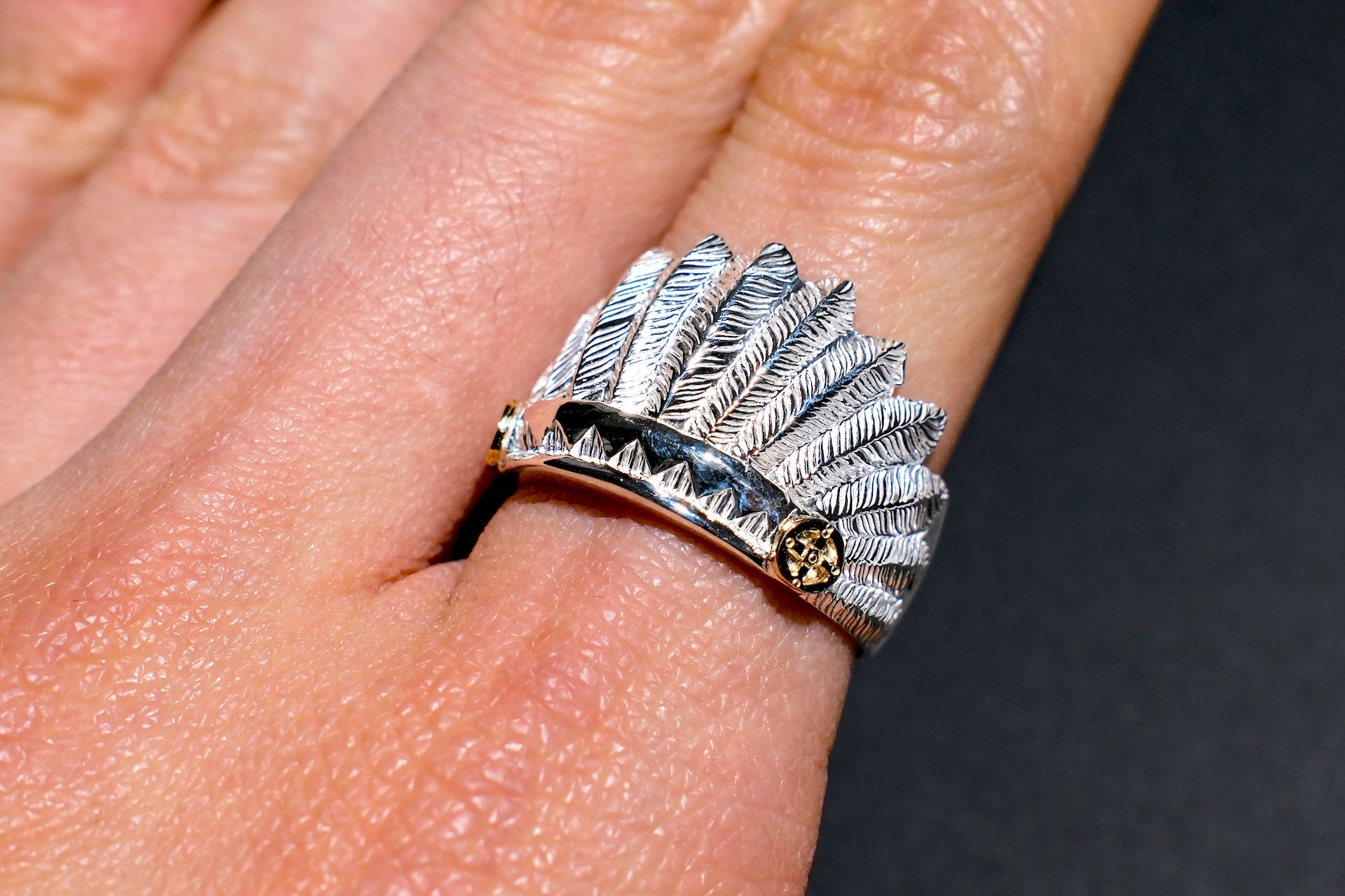 First Arrow's Size Small “Crown of Feathers” Ring (R-247)