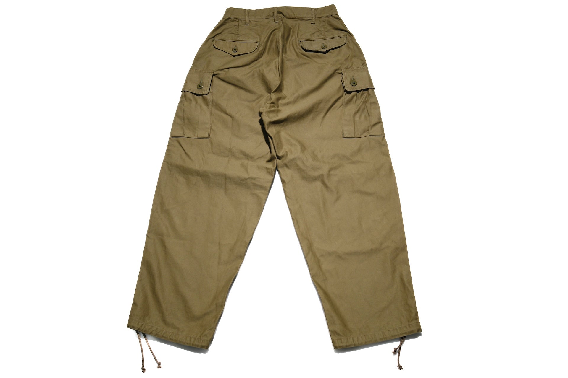 Freewheelers Back Satin "Jungle Fatiques" Tropical Trousers (Olive)