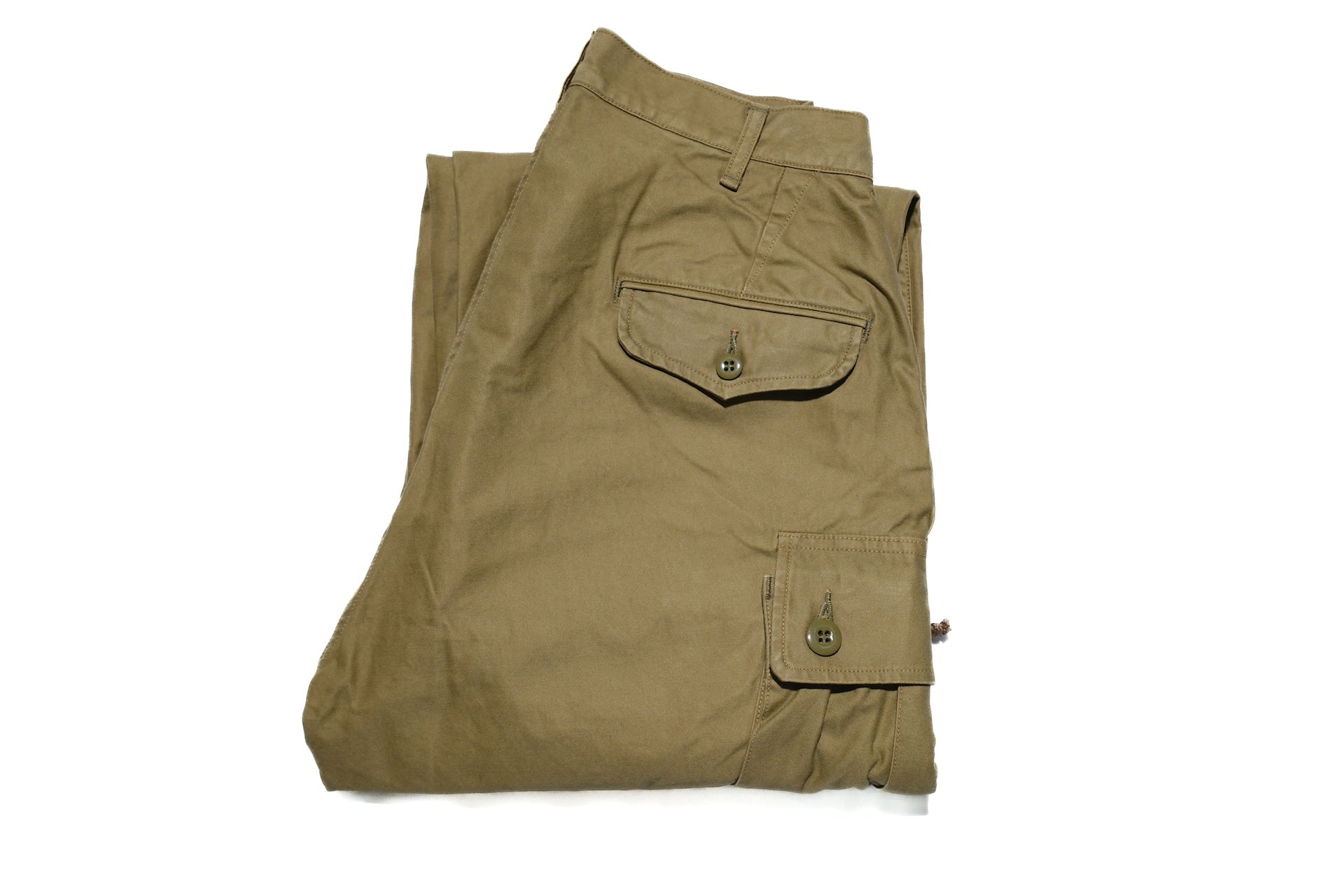 Freewheelers Back Satin "Jungle Fatiques" Tropical Trousers (Olive)