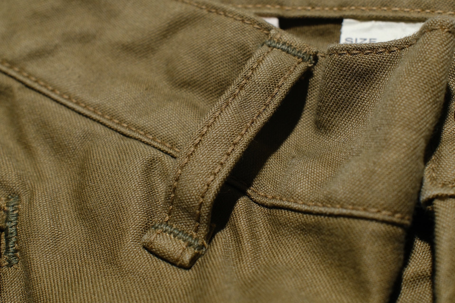Freewheelers Back Satin "Jungle Fatiques" Tropical Trousers (Olive)