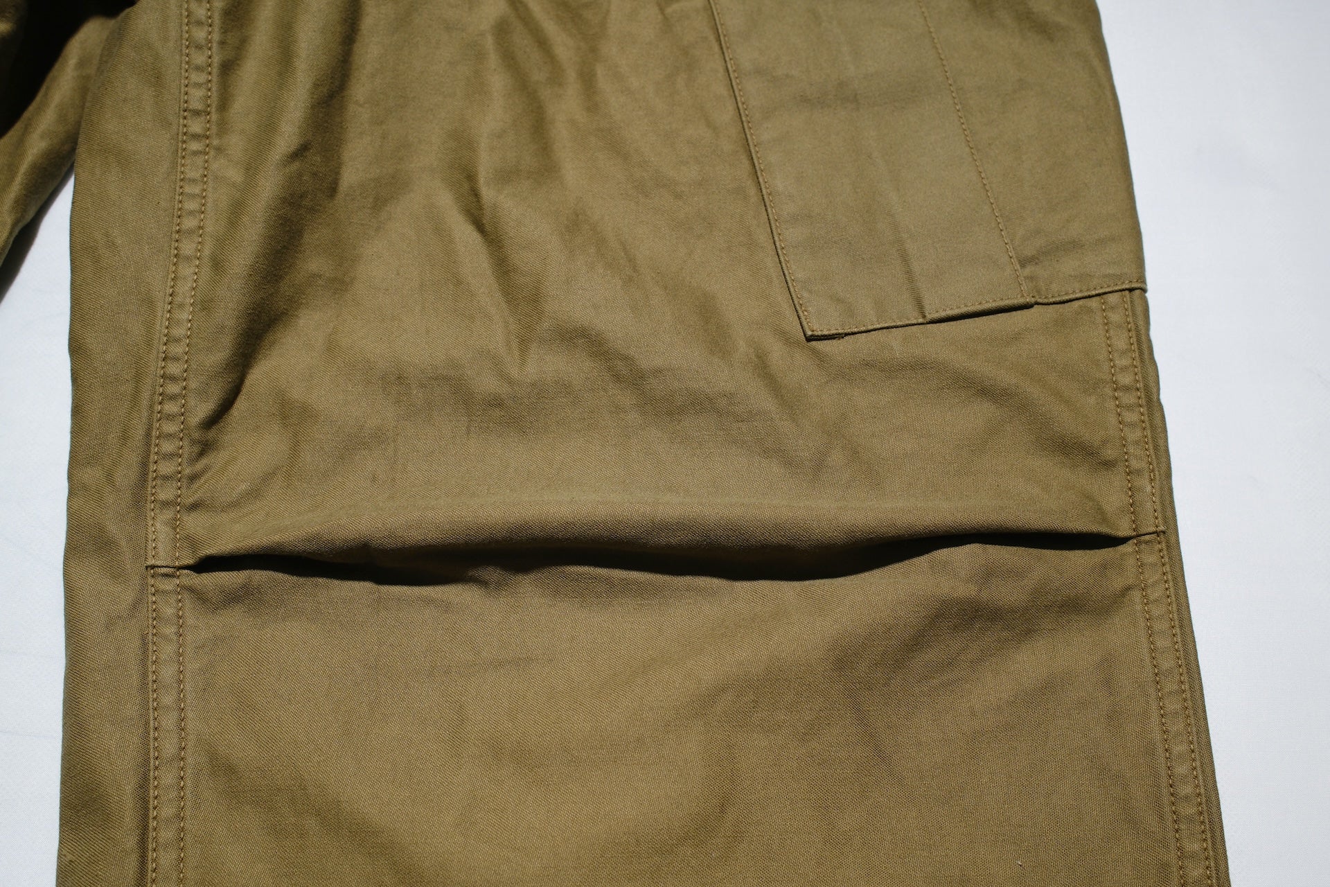 Freewheelers Back Satin "Jungle Fatiques" Tropical Trousers (Olive)