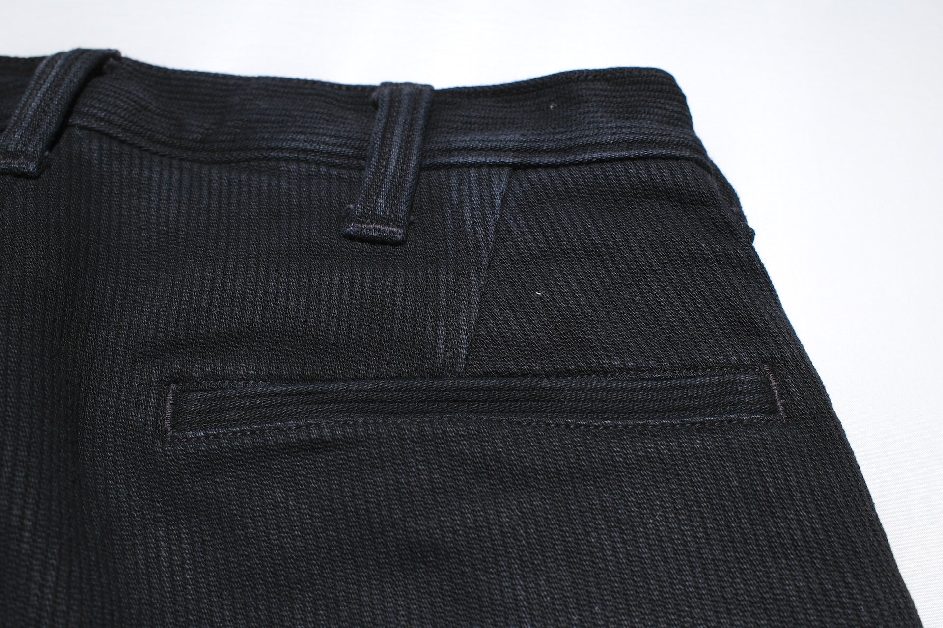 Freewheelers “Black Rogue” Heavyweight Pique Trousers (Rude Black)